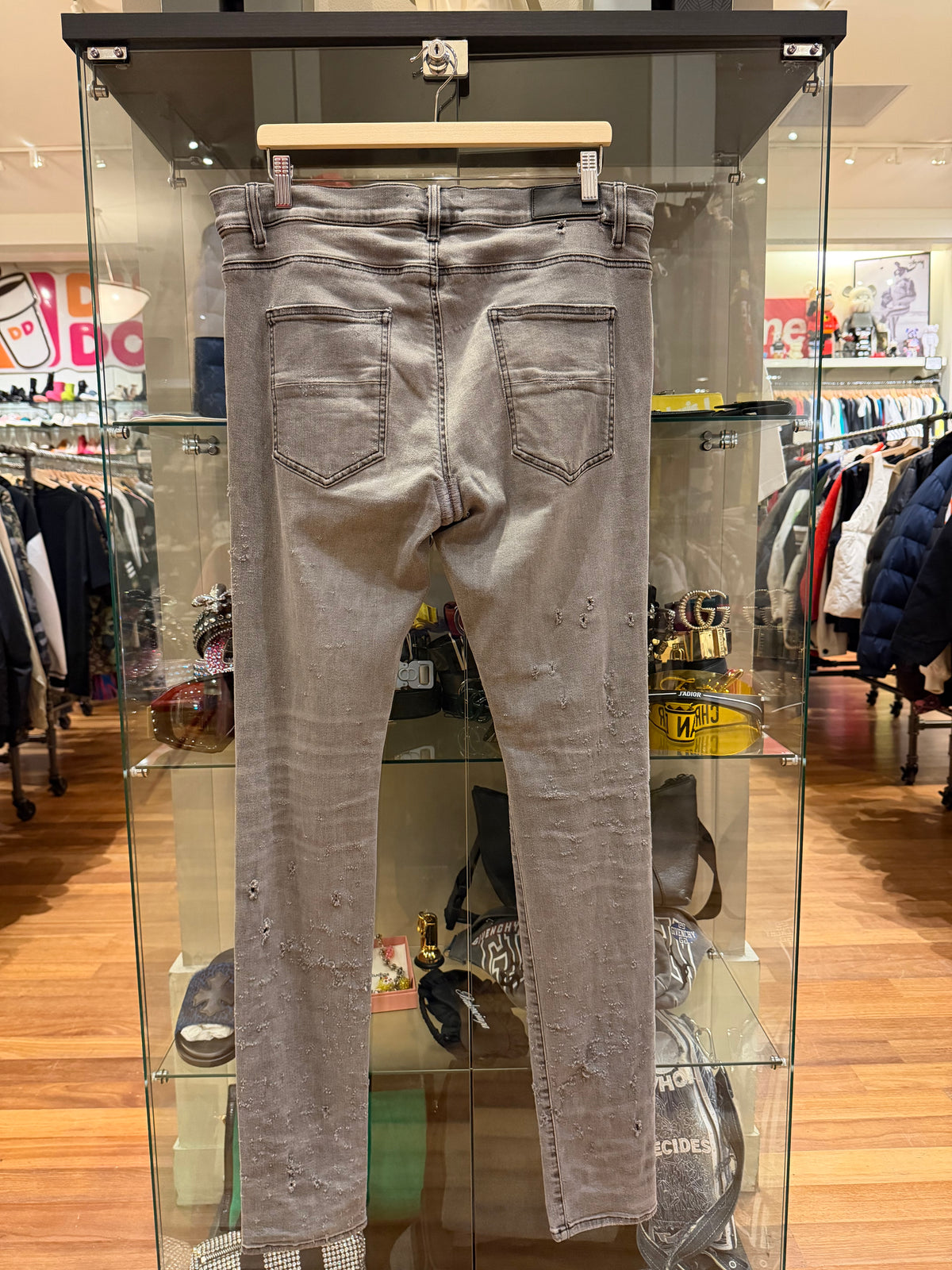 Amiri Thrashers Distressed Skinny Jeans - Grey