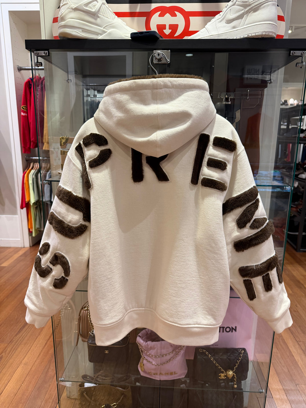 Supreme FW22 Faux Fur Lined Zip Up Jacket - Cream/Natural
