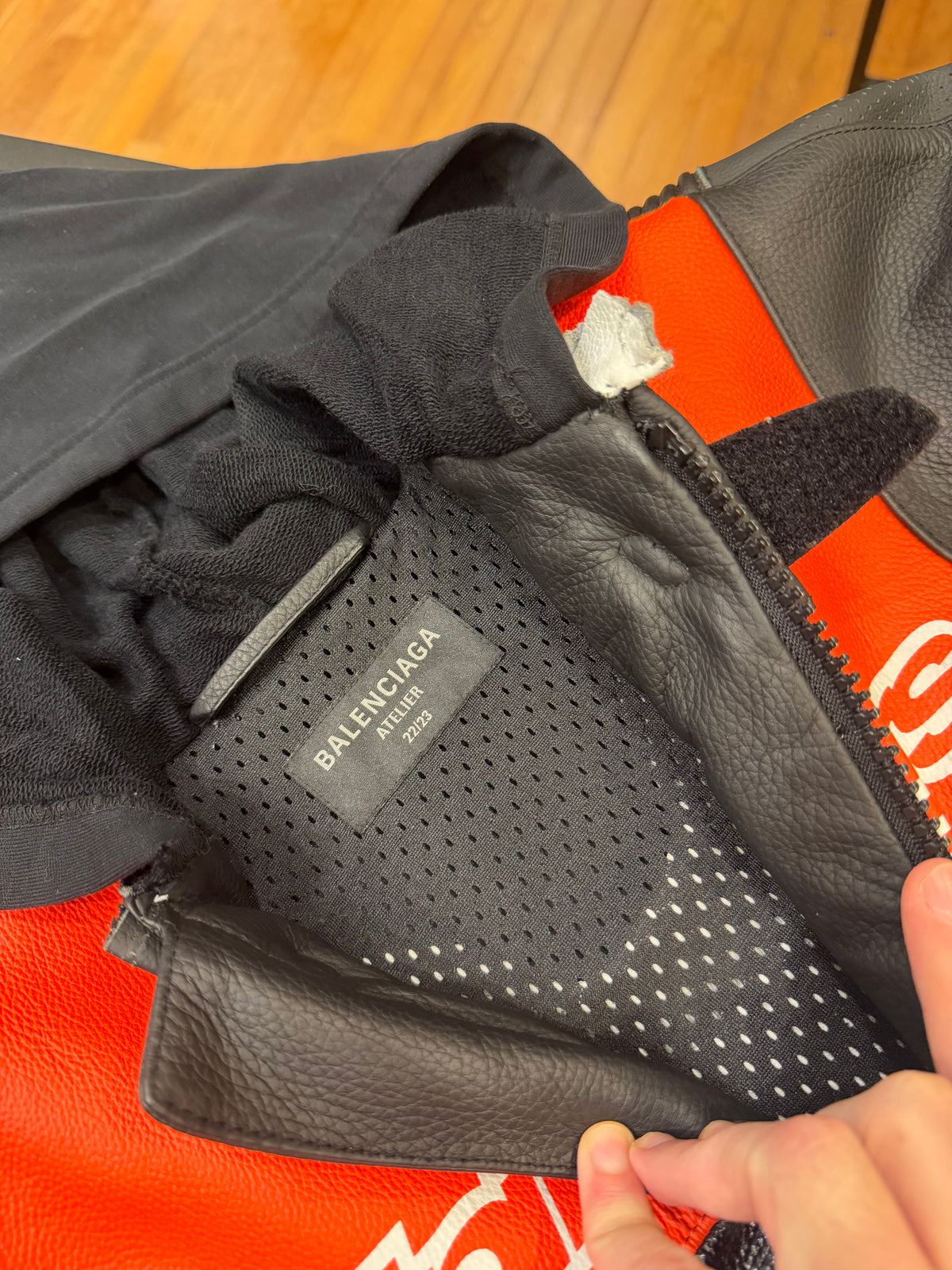 SS24 Balenciaga X Alpine Stars Upcycled Leather Runway Racer Jacket