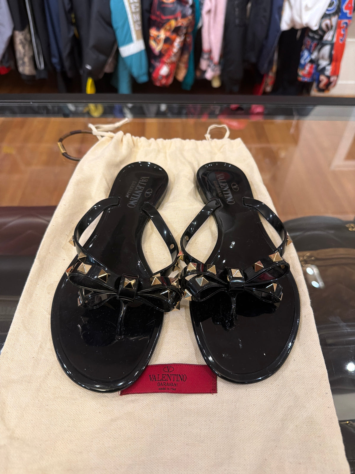 Valentino Garavani Rockstud Jelly Thong Sandals