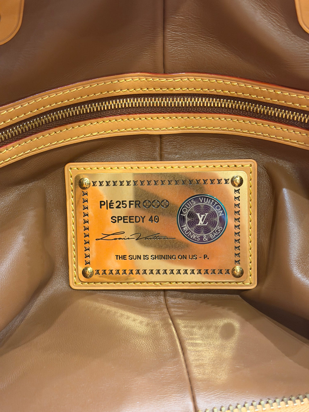 Louis Vuitton P9 Speedy 40 Peach Duffle Bag