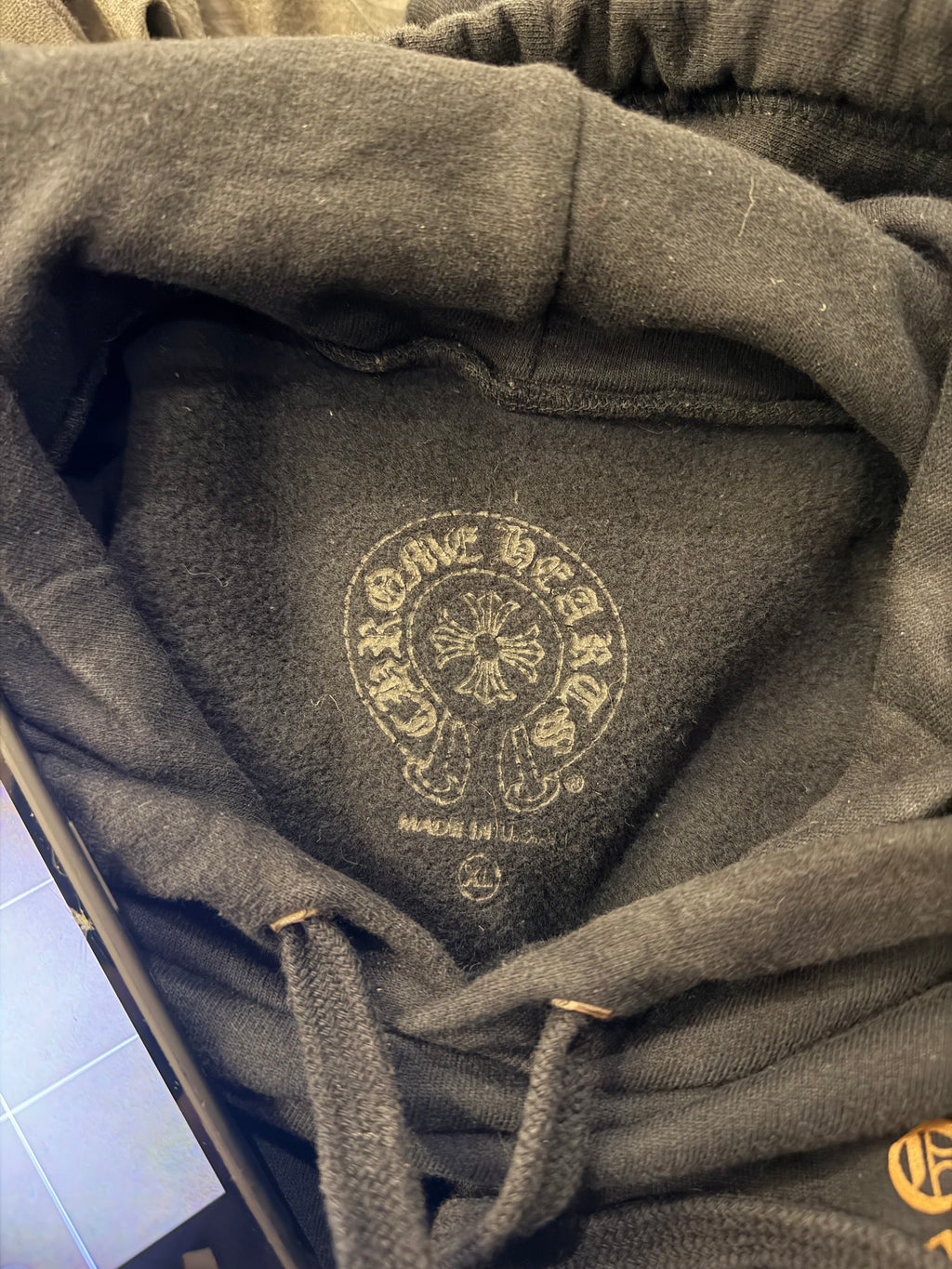 Chrome Hearts Vertical Logo Hoodie - Black/Brown