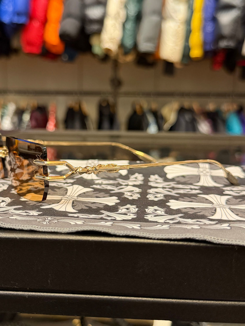 Chrome Hearts Lordie Frames - Gold W Brown Tint