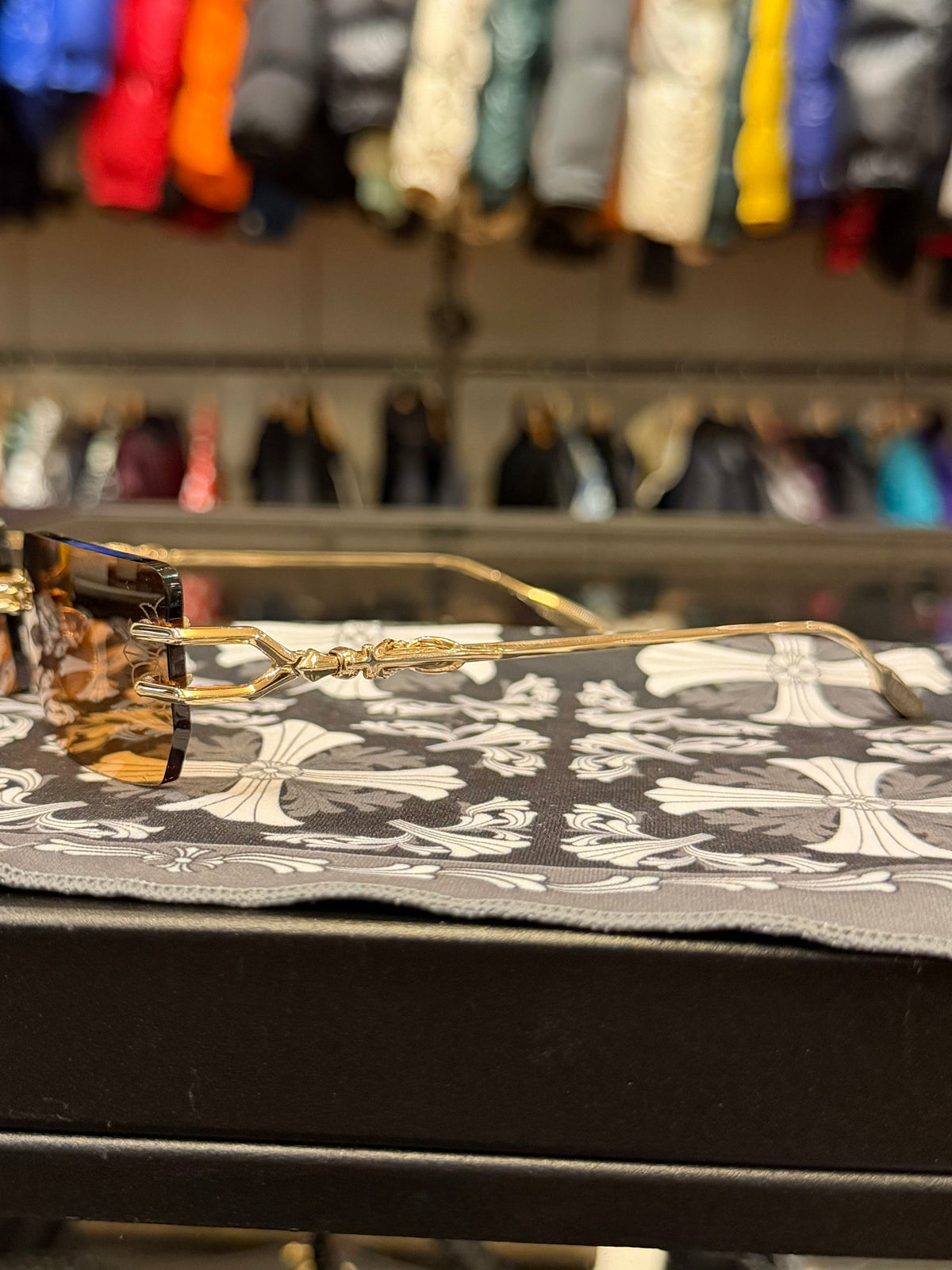 Chrome Hearts Lordie Frames - Gold W Brown Tint