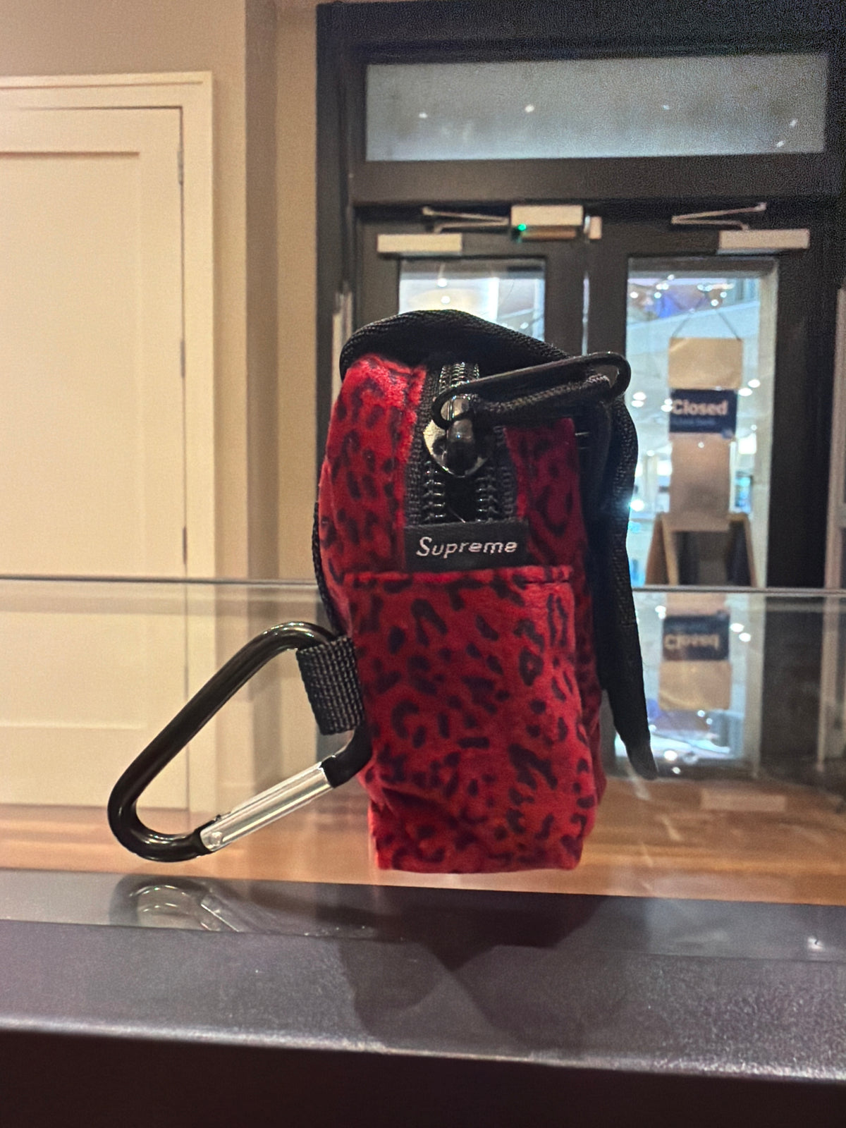 Supreme Leopard Print Belt Bag - Red