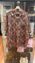 Gucci Pineapple GG Monogram Silk Bowling Shirt - Beige/Pink