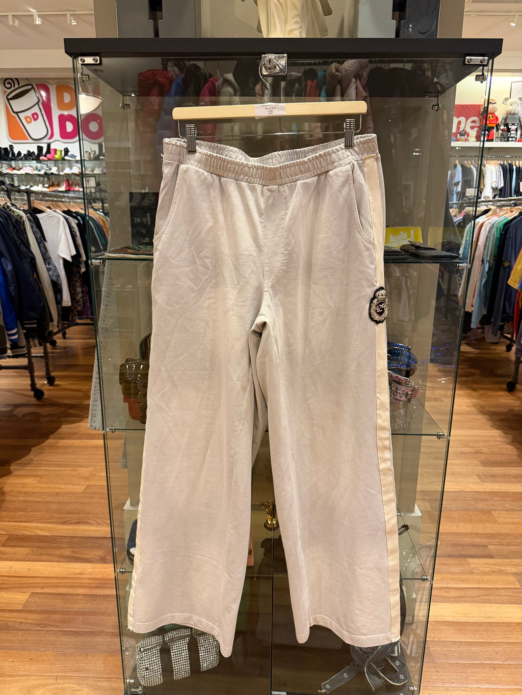 424 Crest Striped Ripped Sweatpants - Grey