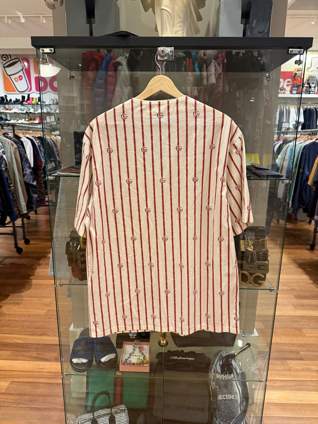 Gucci Double G Striped Bowling Shirt