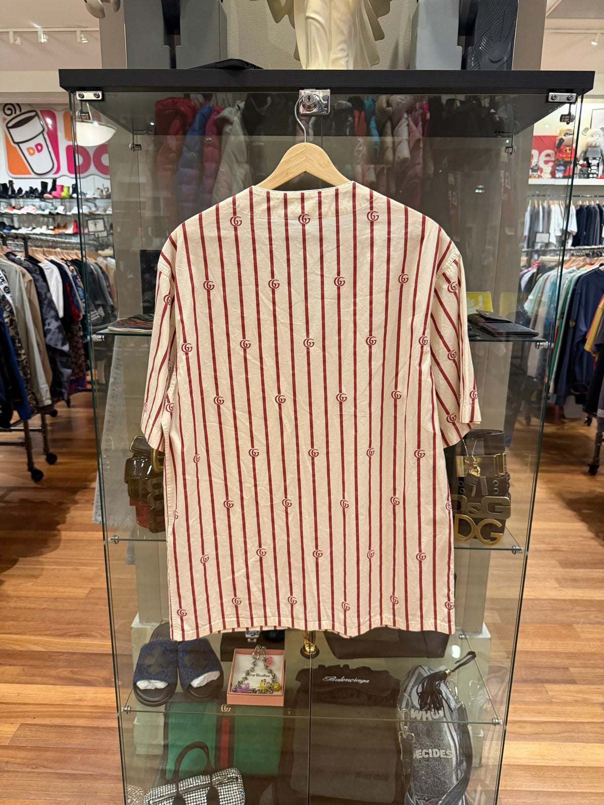 Gucci Double G Striped Bowling Shirt
