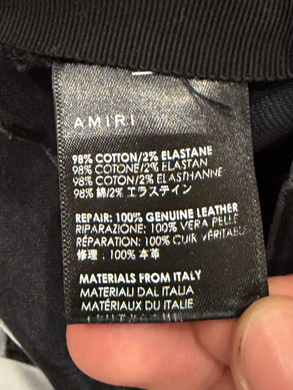 Amiri Art Patch Skinny Jeans -Black