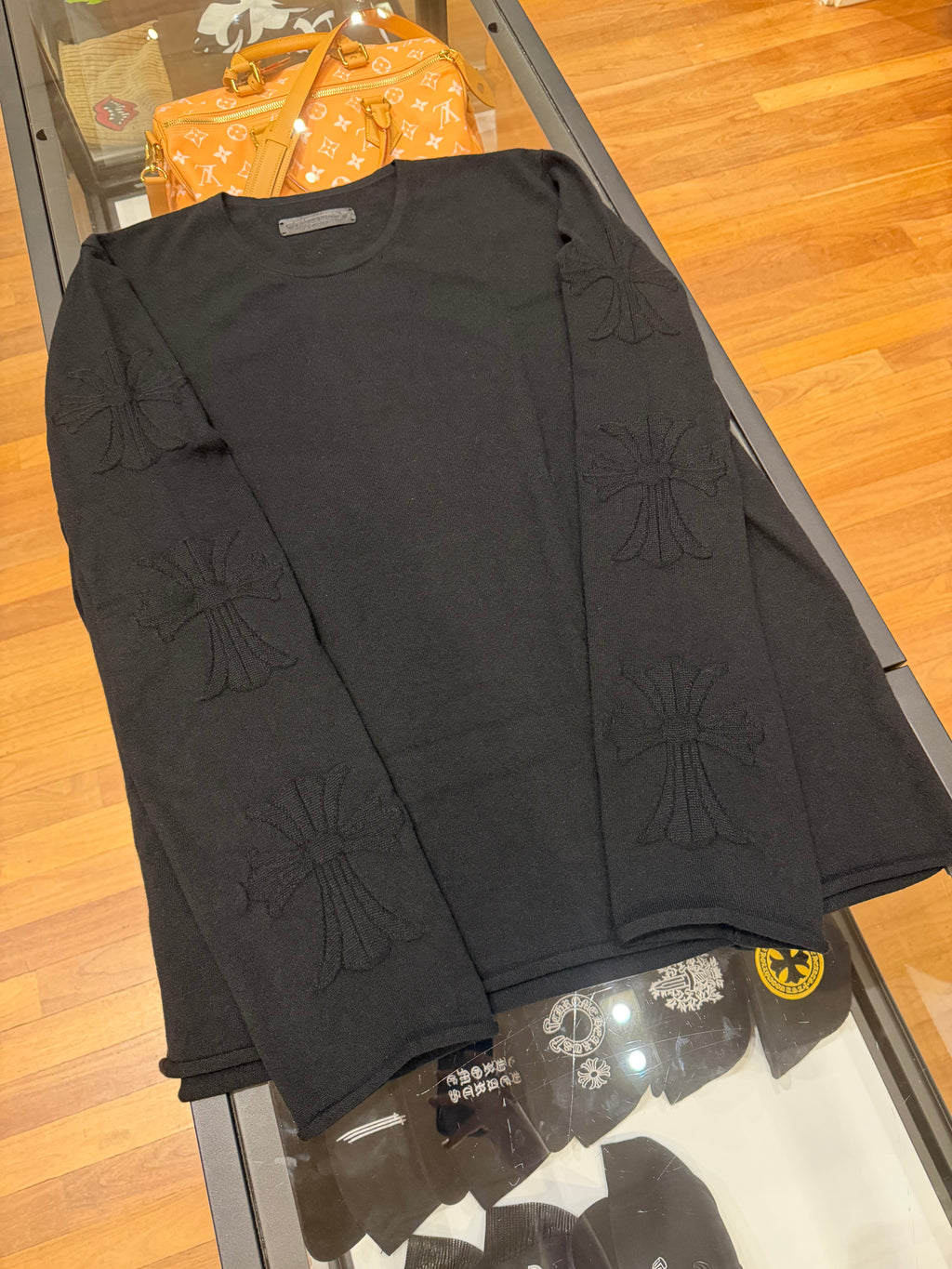Chrome Hearts Cashmere Tonal Cross Sweater