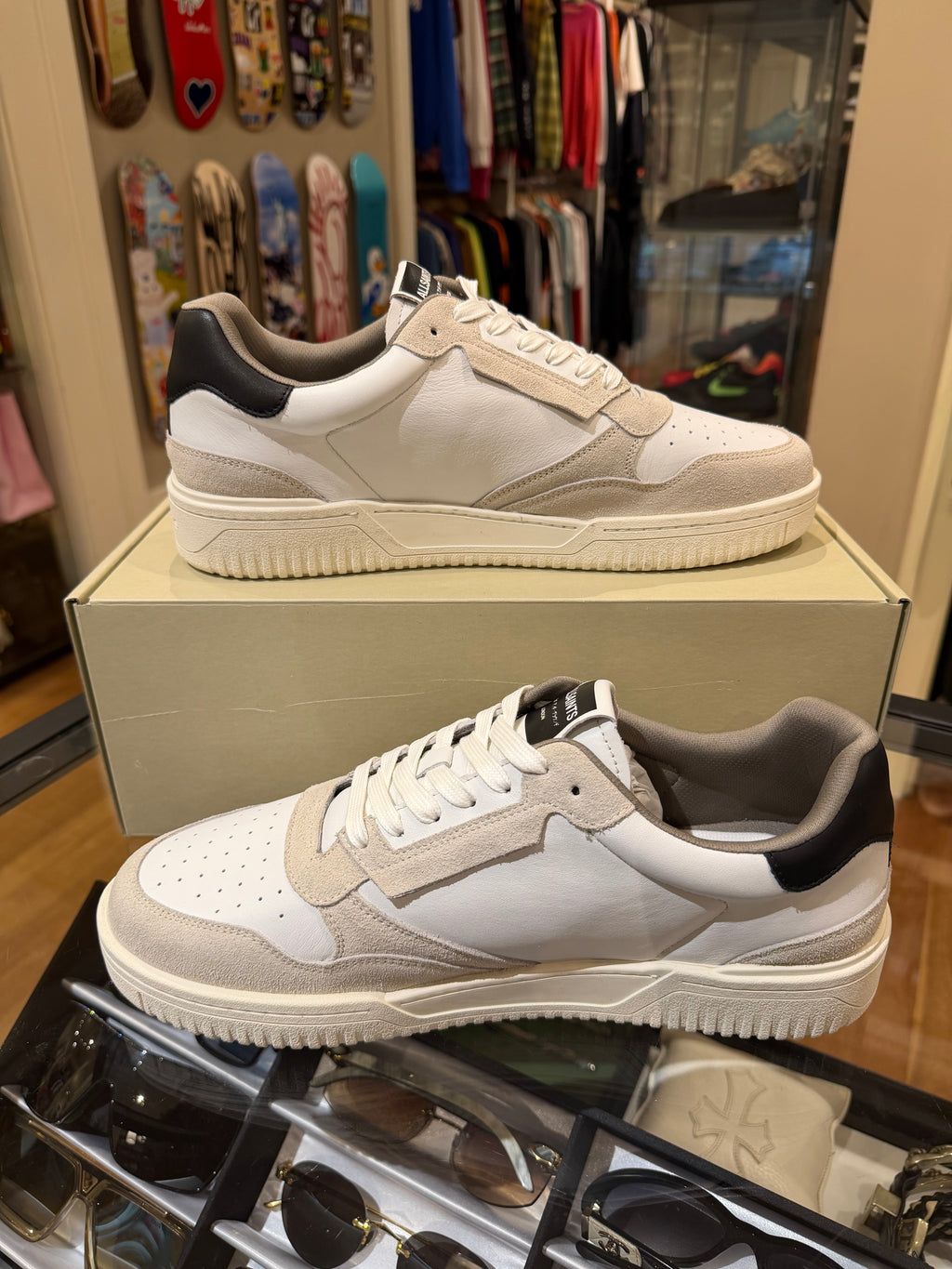 All Saints Regan Low Top - White Suede