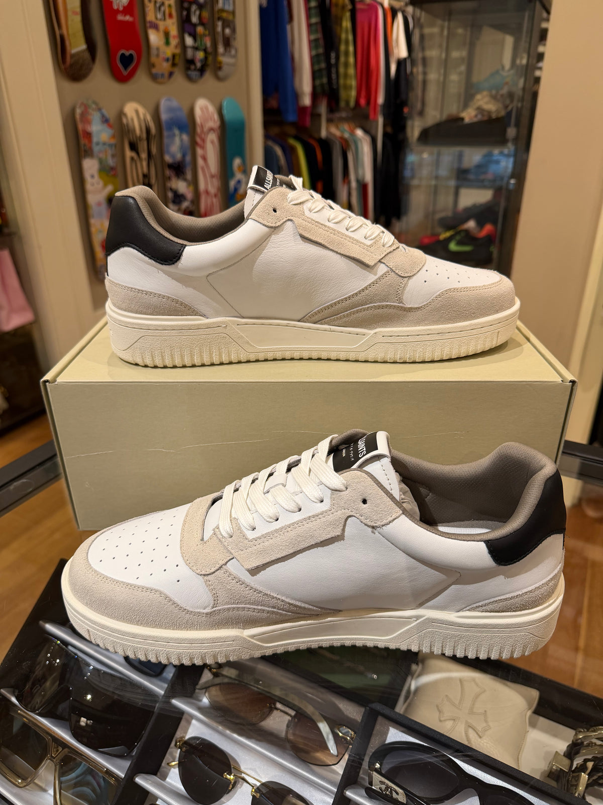 All Saints Regan Low Top - White Suede