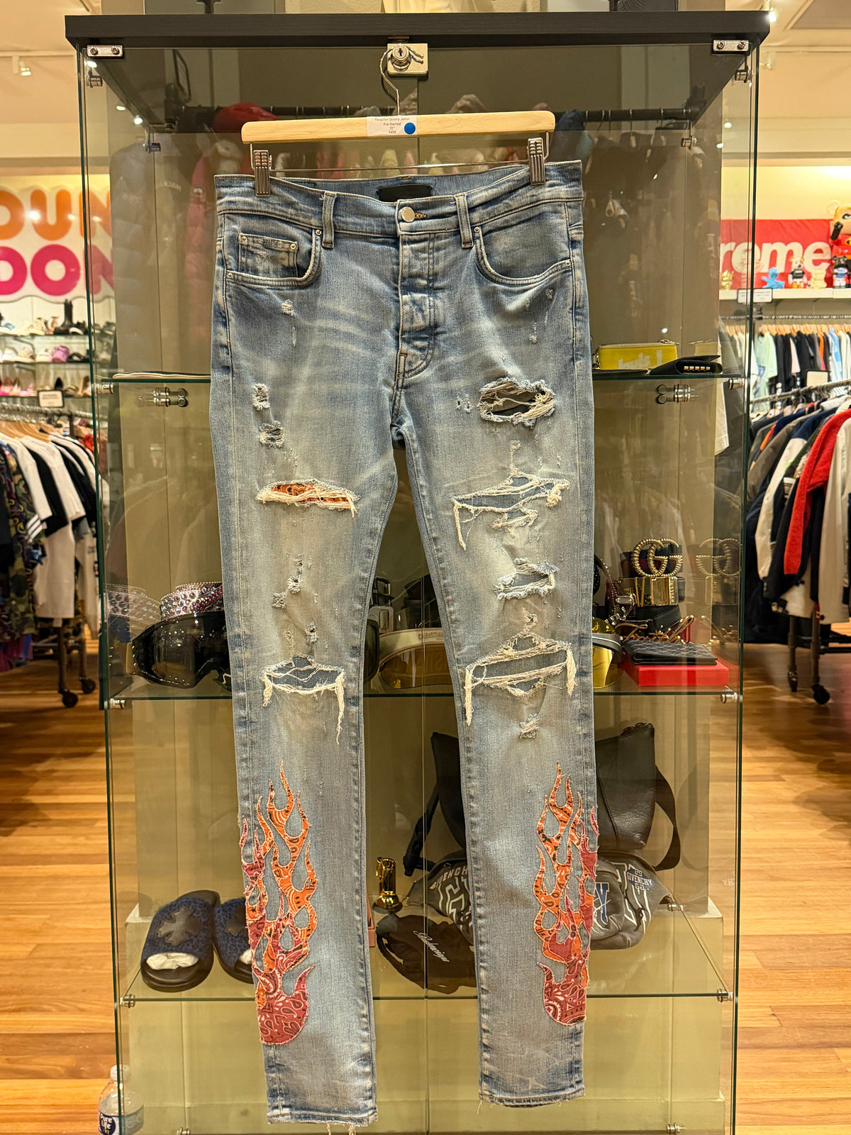Amiri Bandana Flame Thrasher Skinny Jeans