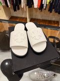 Chrome Hearts Leather CH Plus Patch Sandals - White