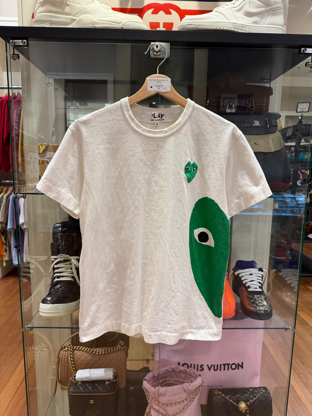 CDG Green Heart Patch Tee