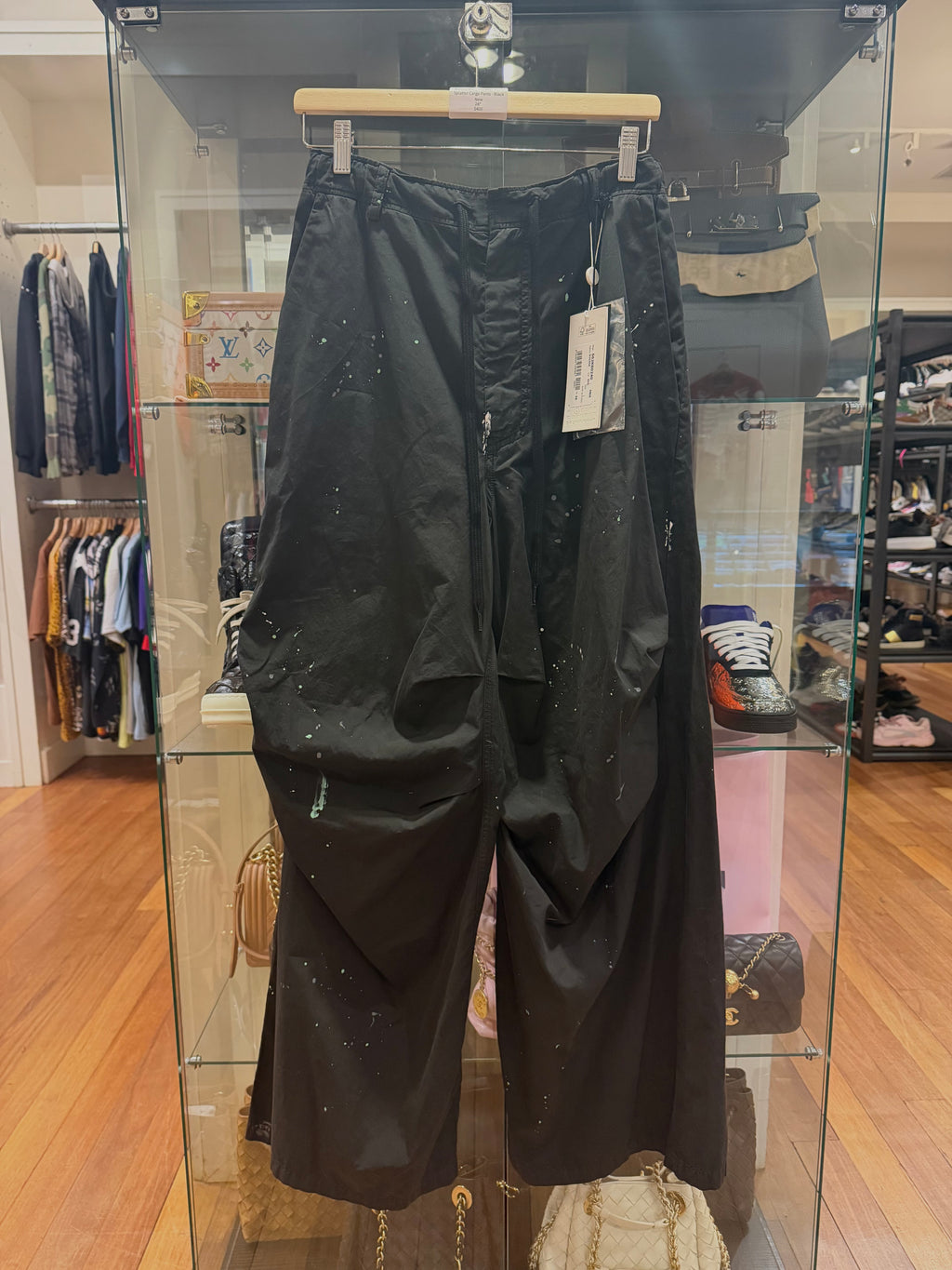 Maison Margiela MM6 Paint Splatter Cargo Pants - Black