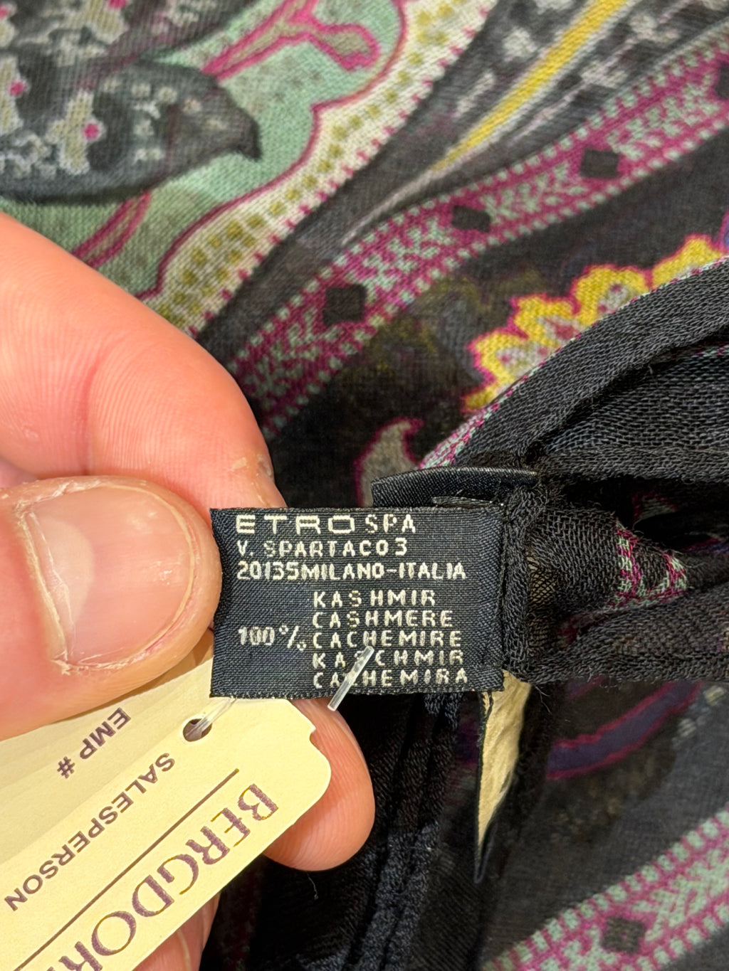 Etro Cashmere Paisley Print Scarf