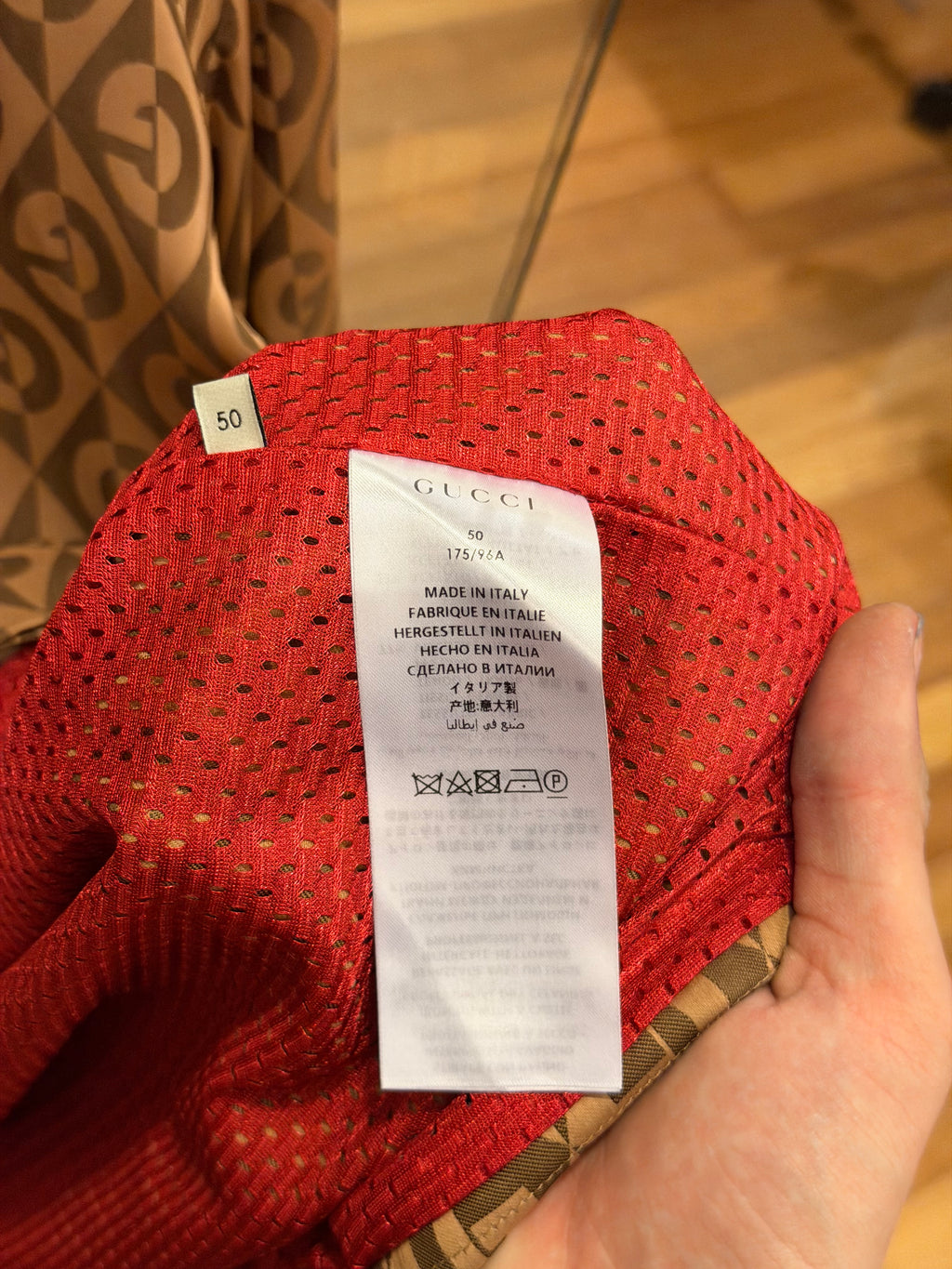 Gucci Monogram Mesh SS Button Down - Beige