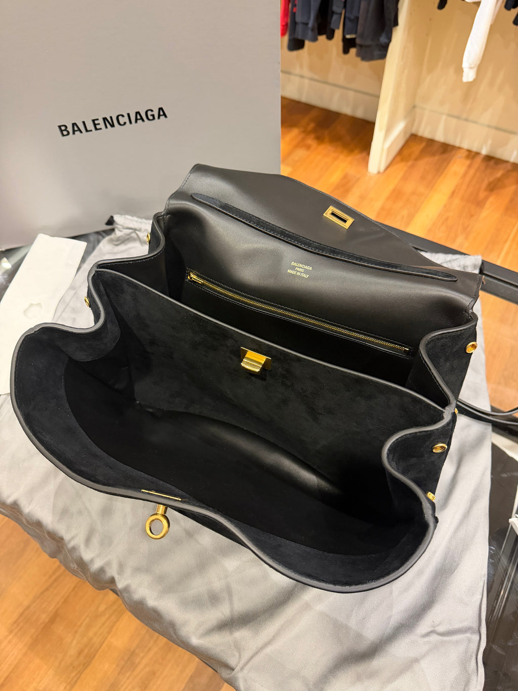 Balenciaga Rodeo Bag Black Suede - Medium