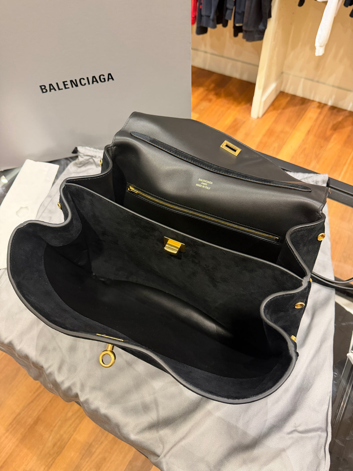 Balenciaga Rodeo Bag Black Suede - Medium