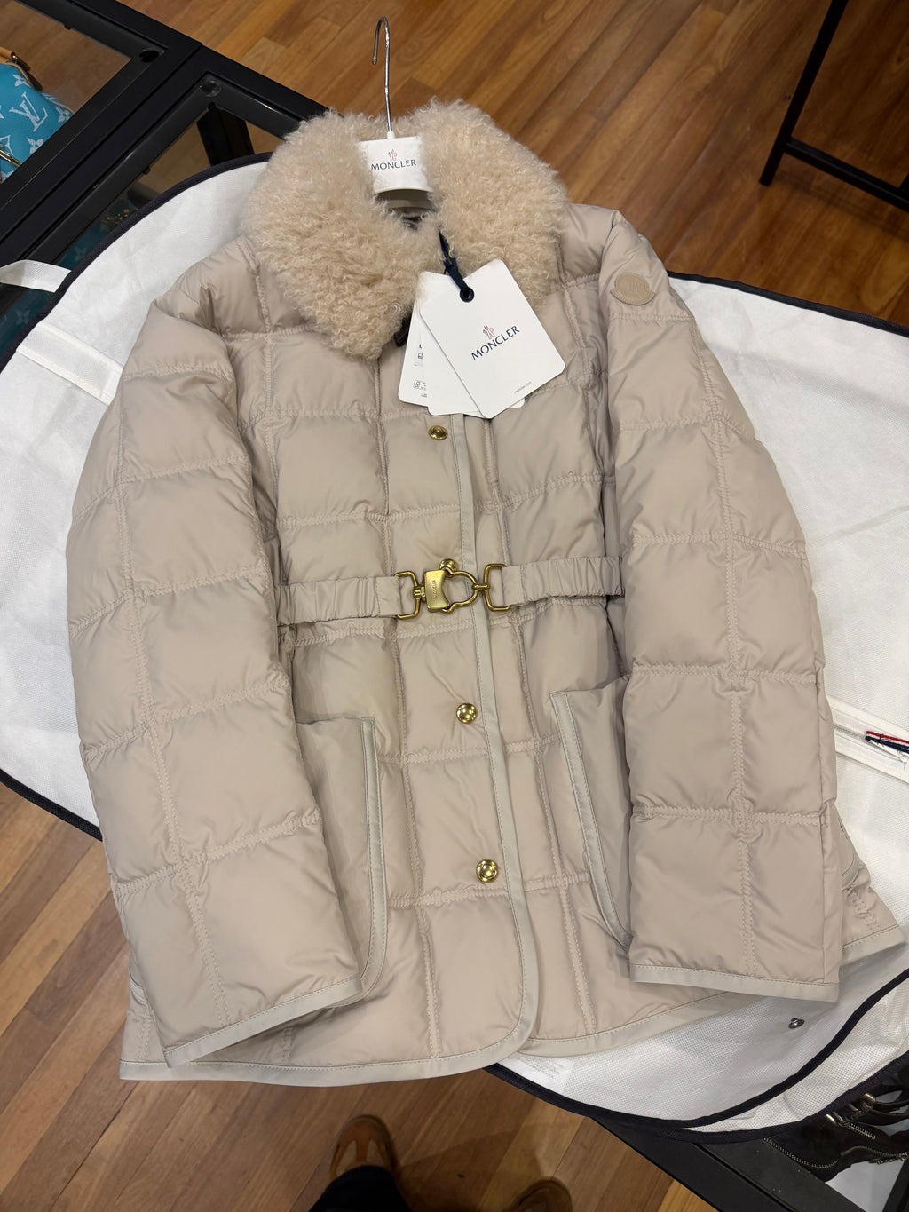 Moncler Cygnes Down Quilted Jacket - Beige (Women’s)