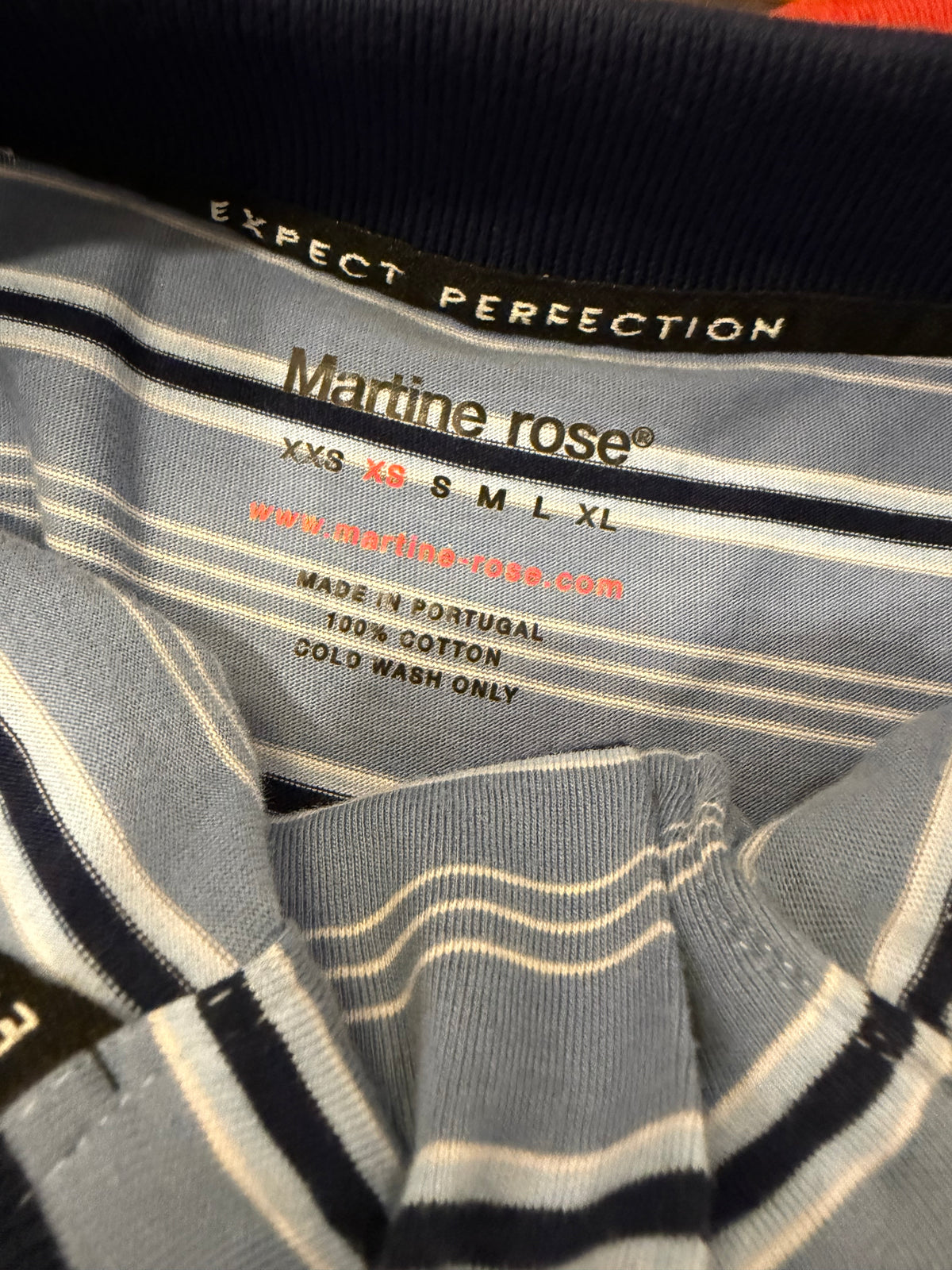Martine Rose Striped Polo
Shirt - Blue