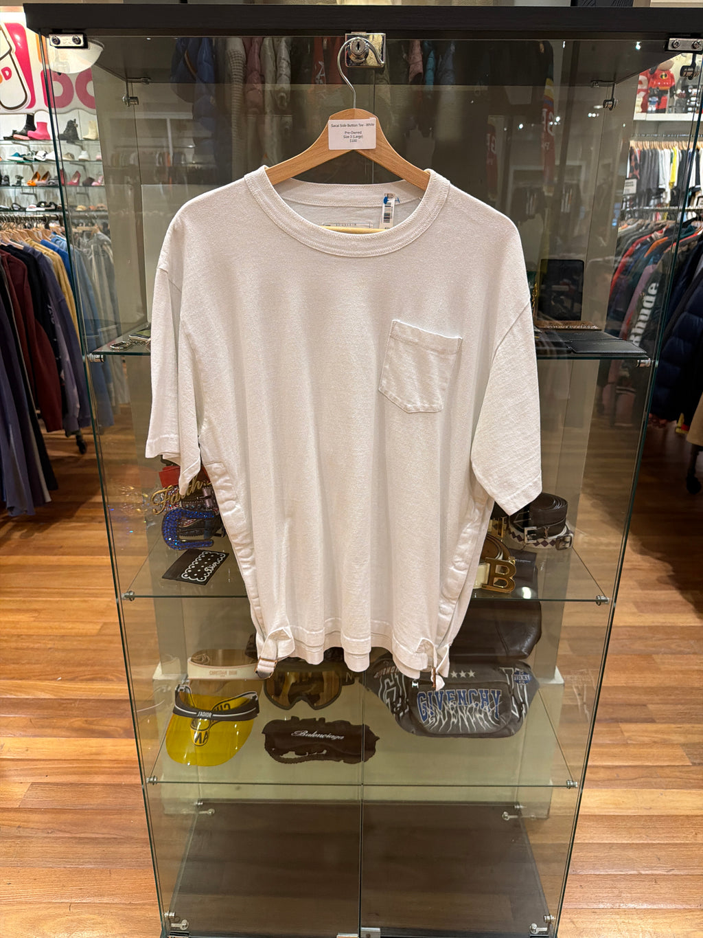 Sacai Side Button Tee-White