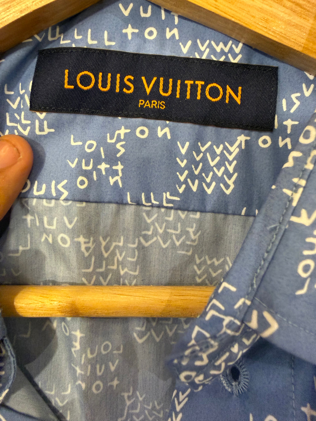 Louis Vuitton Damier Spread SS Button Down  - Light Blue