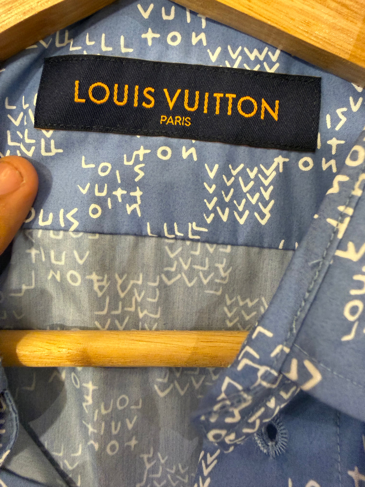 Louis Vuitton Damier Spread SS Button Down  - Light Blue