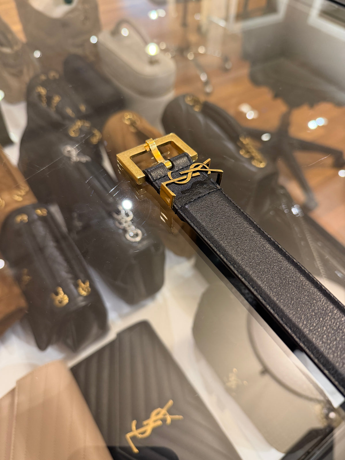 Saint Laurent Cassandre Belt - Black
