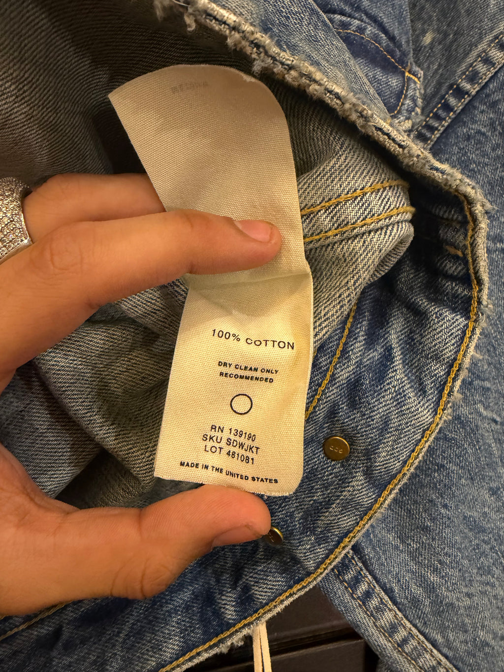 Fear of God Season 5 Splatter
Denim Jacket