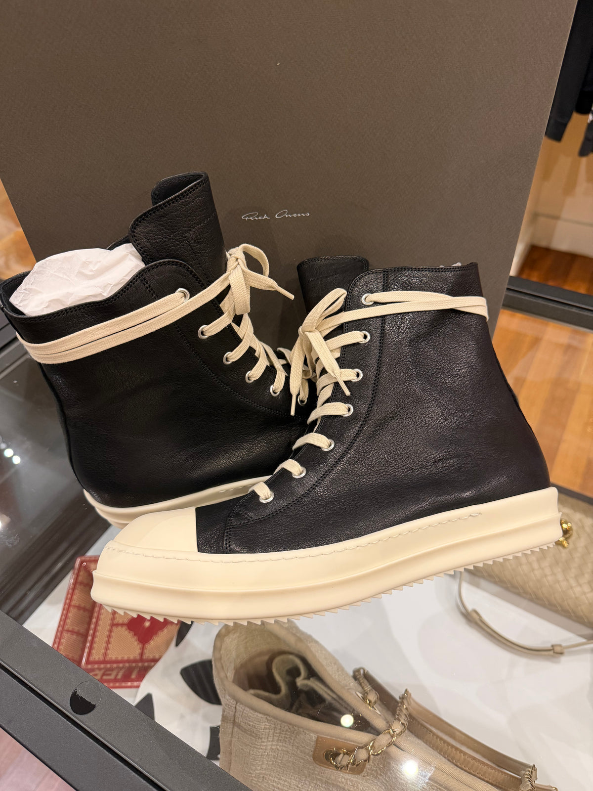 Rick Owens Ramone High Top - Black Leather