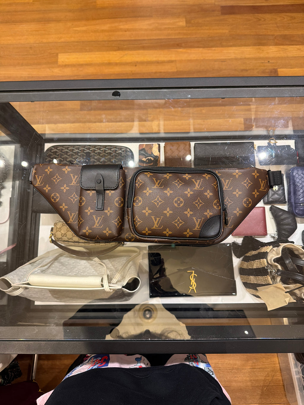 Louis Vuitton Leather Monogram Macassar Christopher Belt Bag