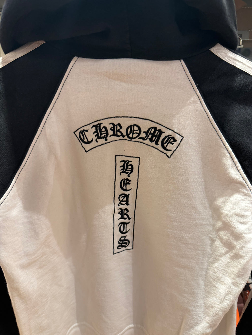Vintage Chrome Hearts Embroidered T-Bar Logo Raglan Hoodie