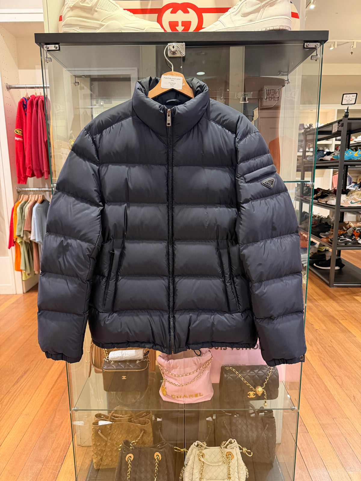 Prada Down Puffer Jacket -
Navy