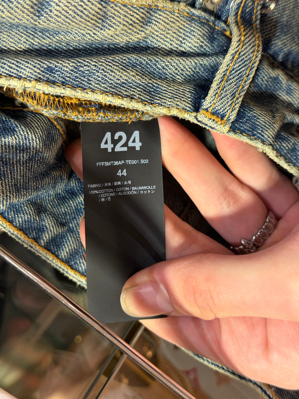 424 Distressed Baggy Denim Jeans