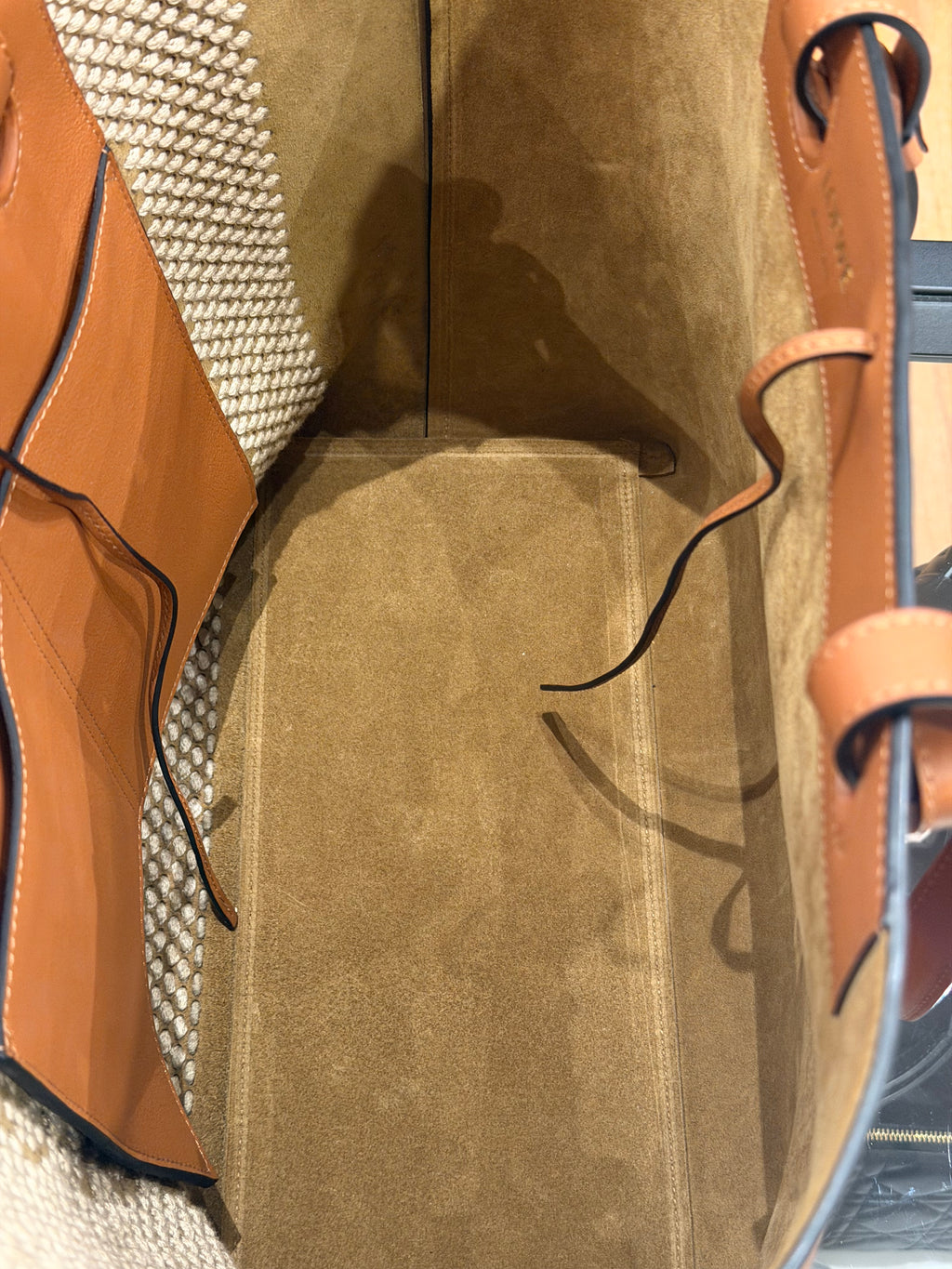 Loewe Tassel Fringe Cord Anagram Tote Leather