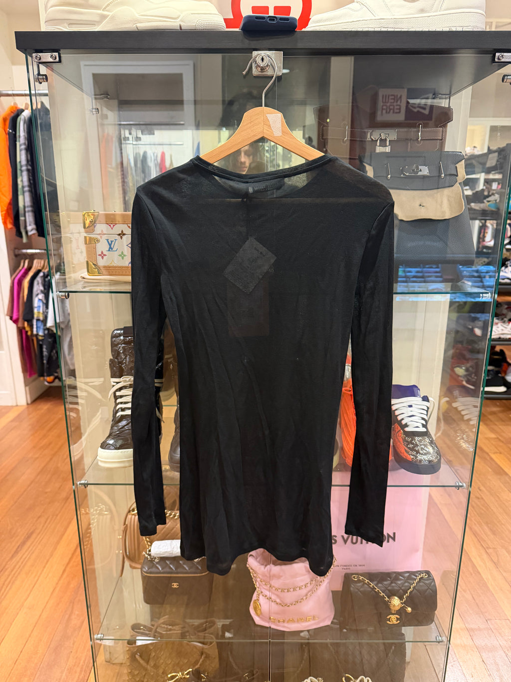 Miu Miu Logo Patch Long Sleeved T-Shirt