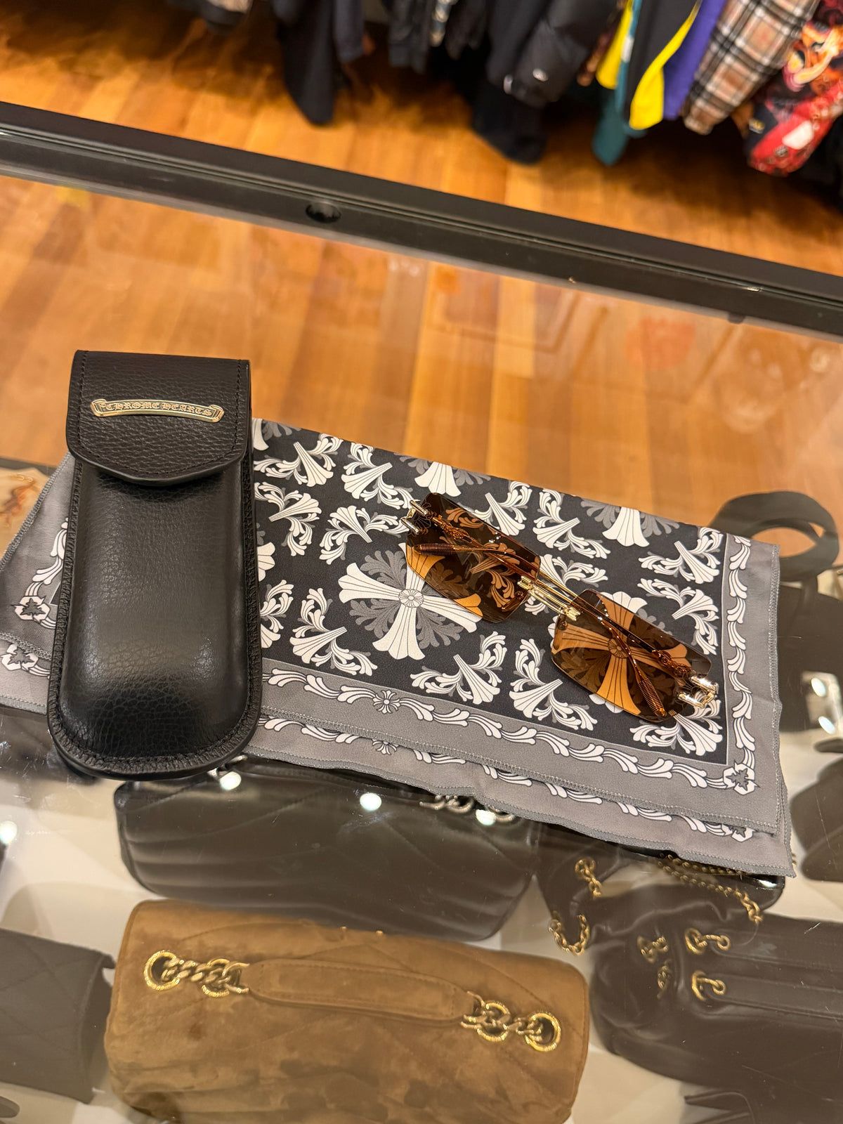 Chrome Hearts Lordie Frames - Gold W Brown Tint
