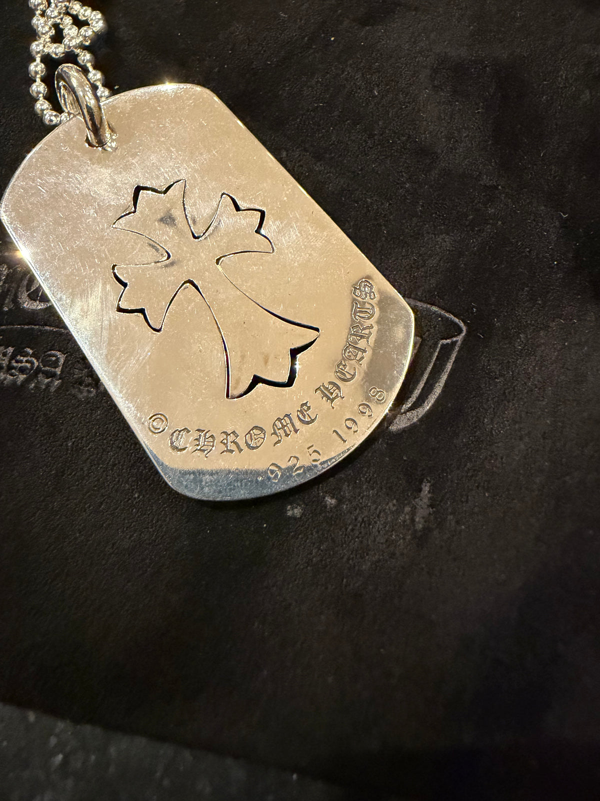 Chrome Hearts Cross Imprint Dog Tag Necklace