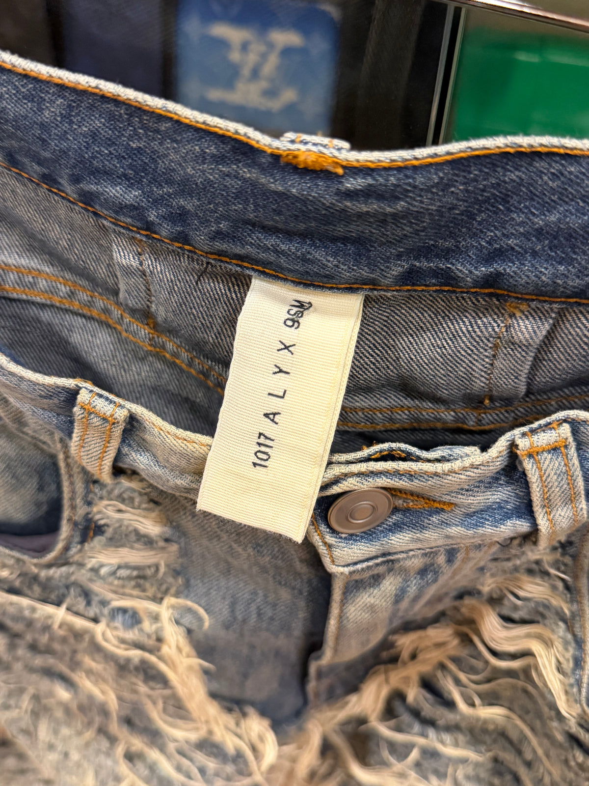 1017 Alyx 9sm BlackMeans Frayed Denim Jeans