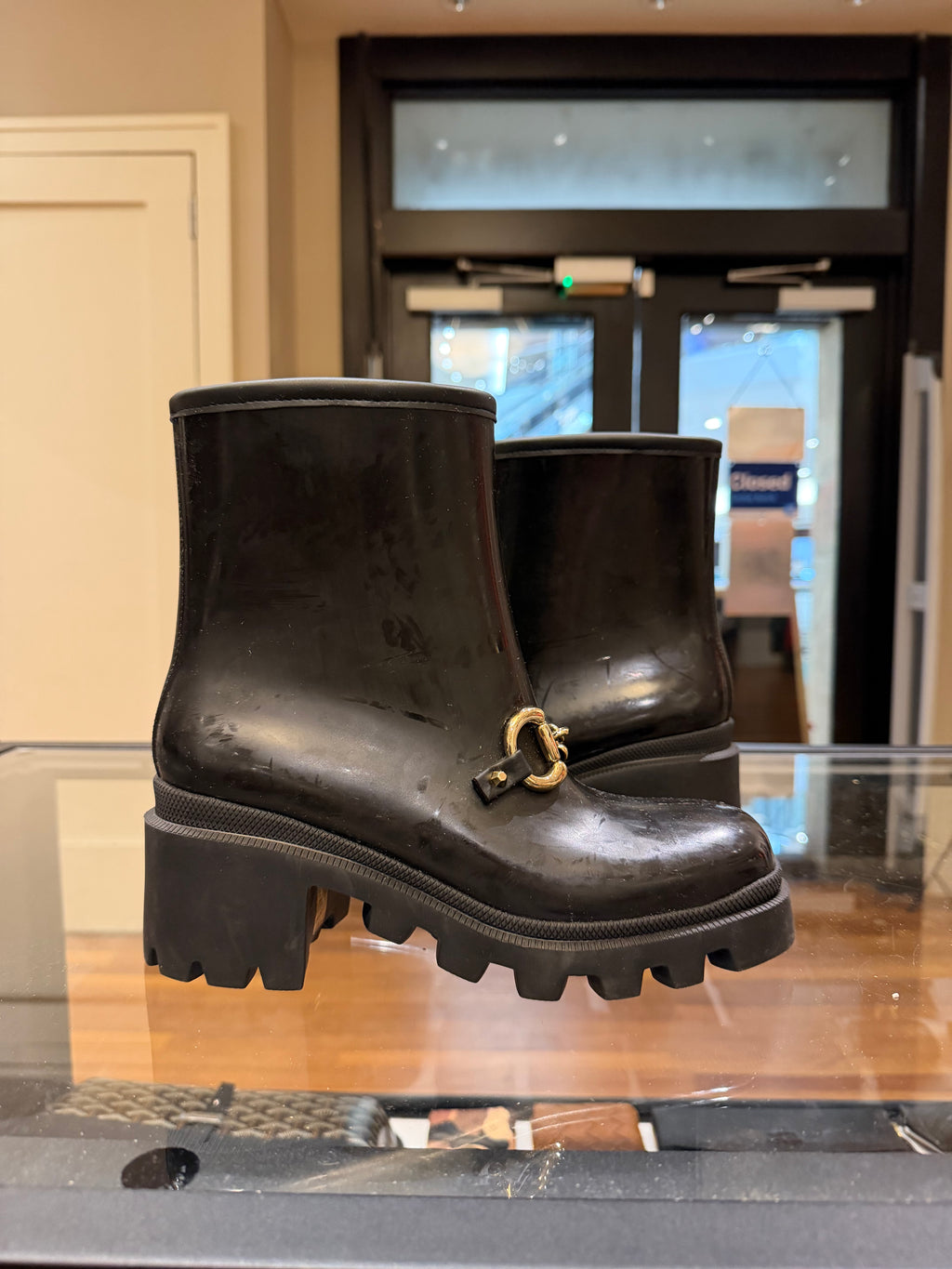 Gucci Horsebit Rubber Rain Boots - Black