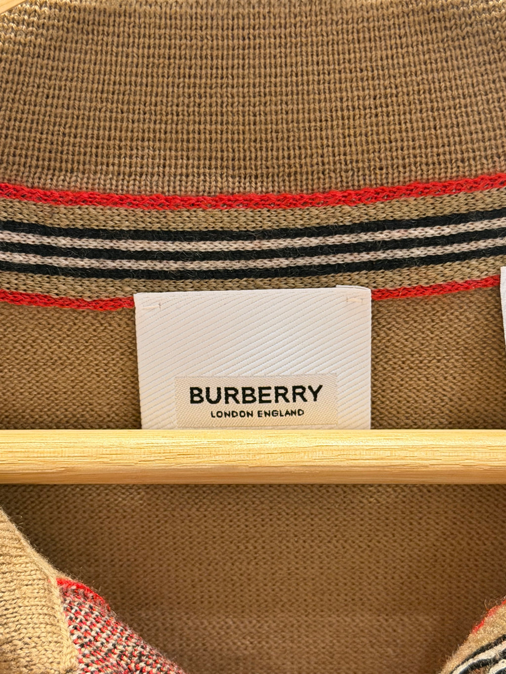Burberry Long-Sleeve Wool Polo Shirt - Brown