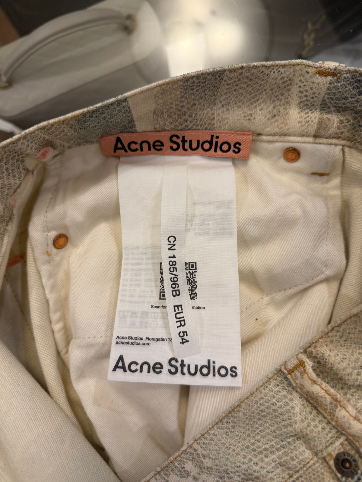 Acne Studios Trompe Pearl Chain & Lace Jeans