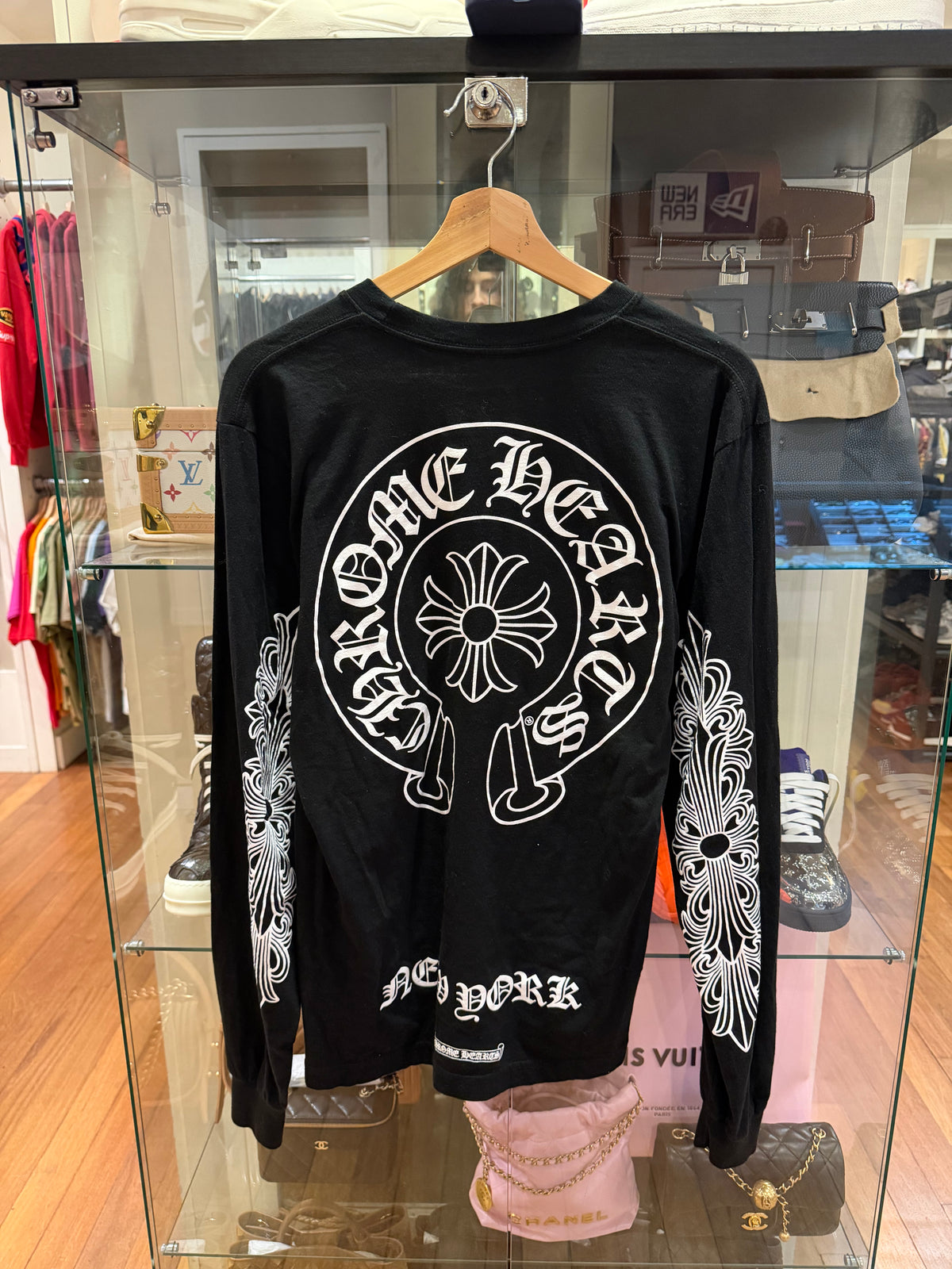 Chrome Hearts New York Floral Horseshoe LS Shirt - Black