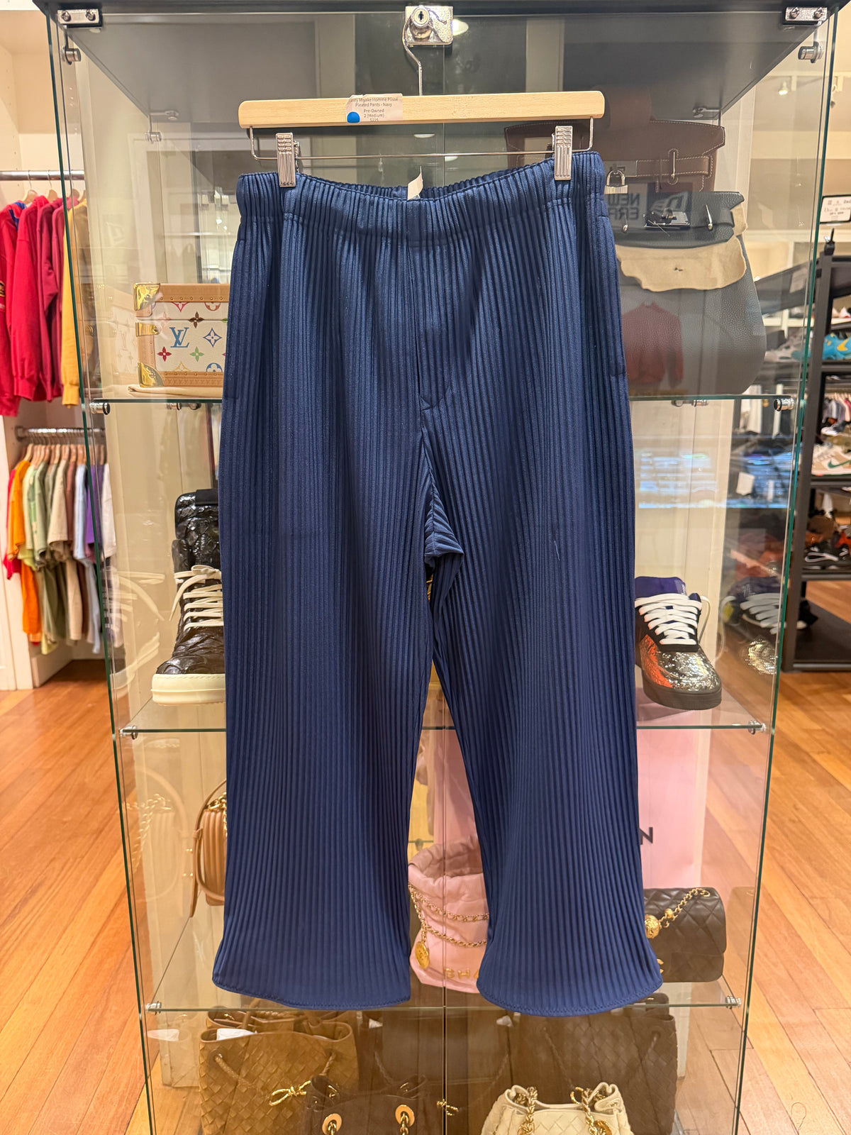 Issey Miyake Homme Plissé Pleated Pants - Navy