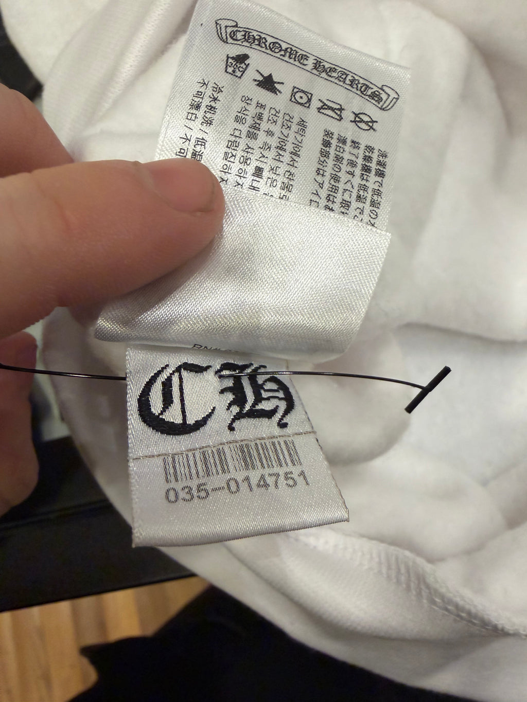 Chrome Hearts Vertical Logo Hoodie - White