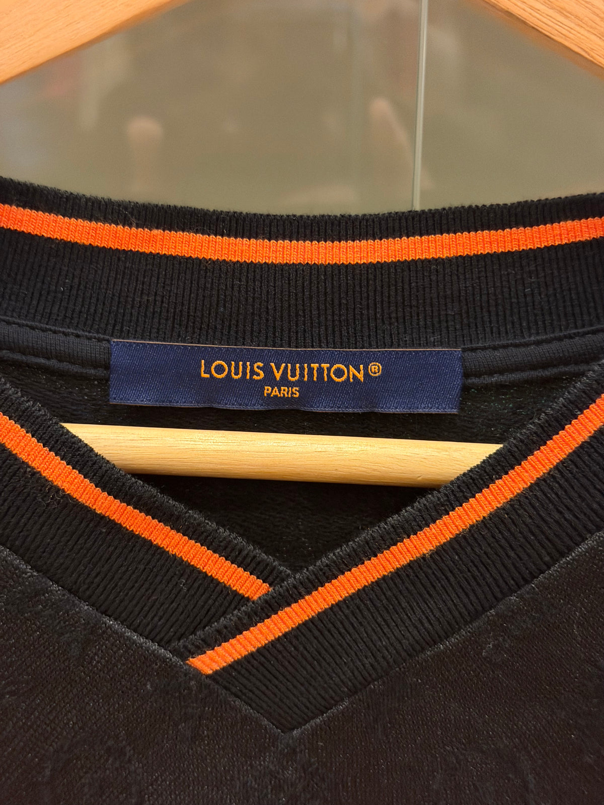 Louis Vuitton Monogram Sporty V-Neck Tee - Black/Orange