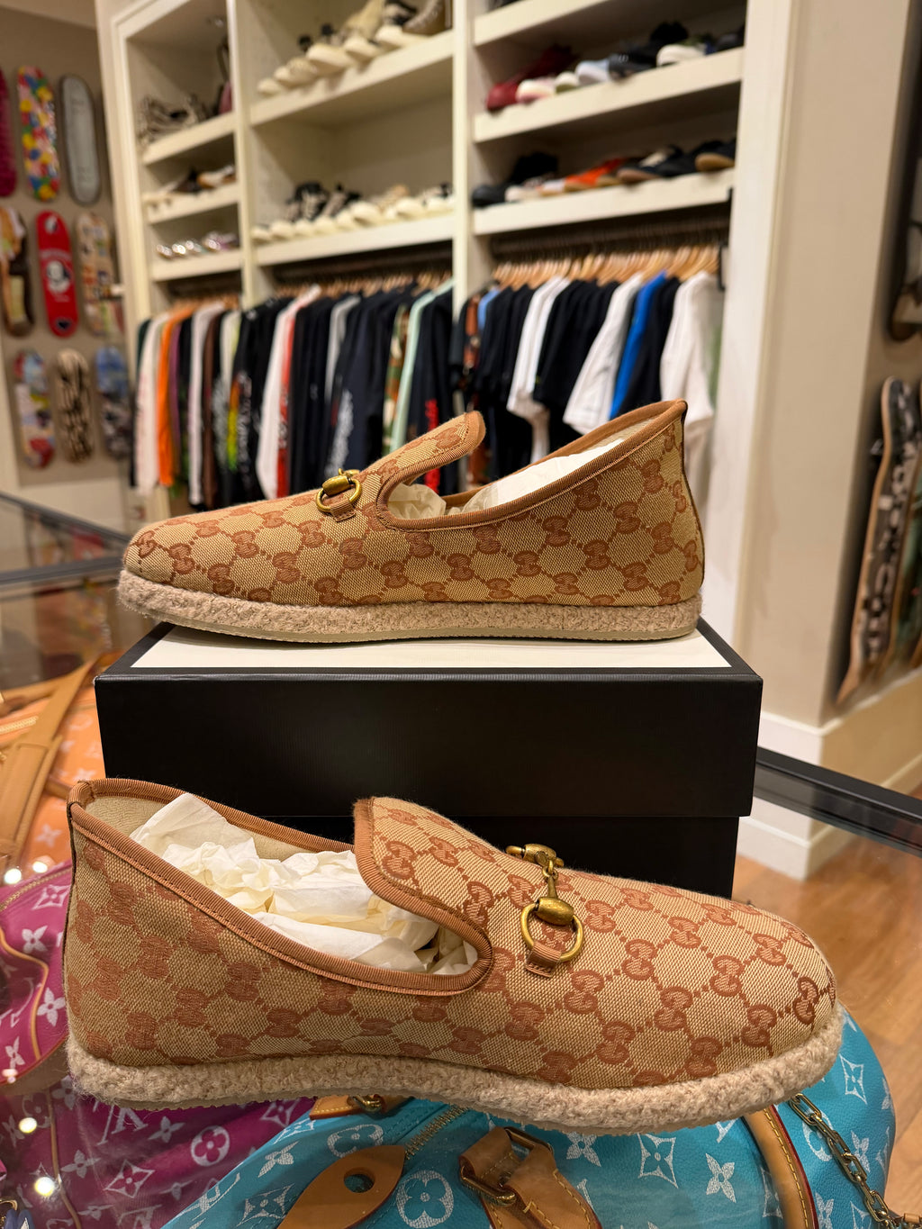 Gucci Fria GG Canvas Horsebit Espadrilles